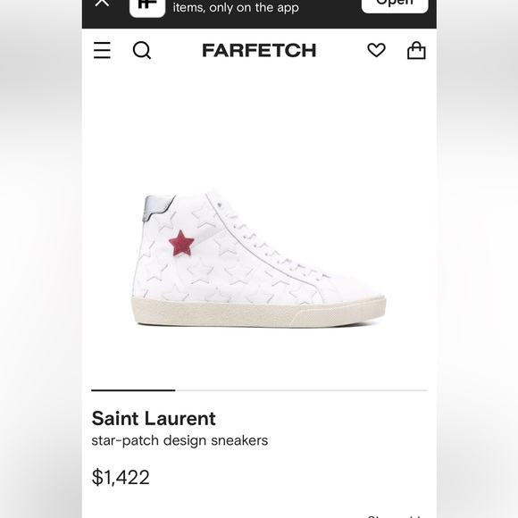 NWOT 💯 Authentic YSL Star patch high top sneakers - Picture 9 of 10